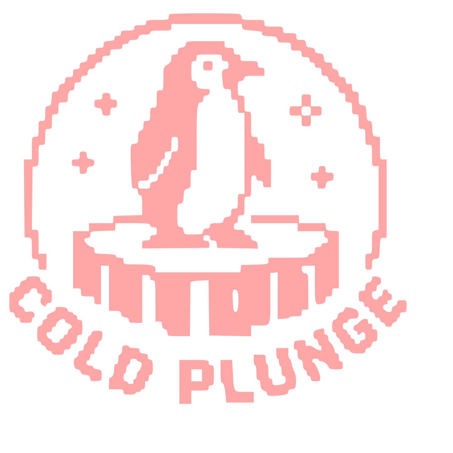 Pixel Penguin Cold Plunge Logo #ffa6a6