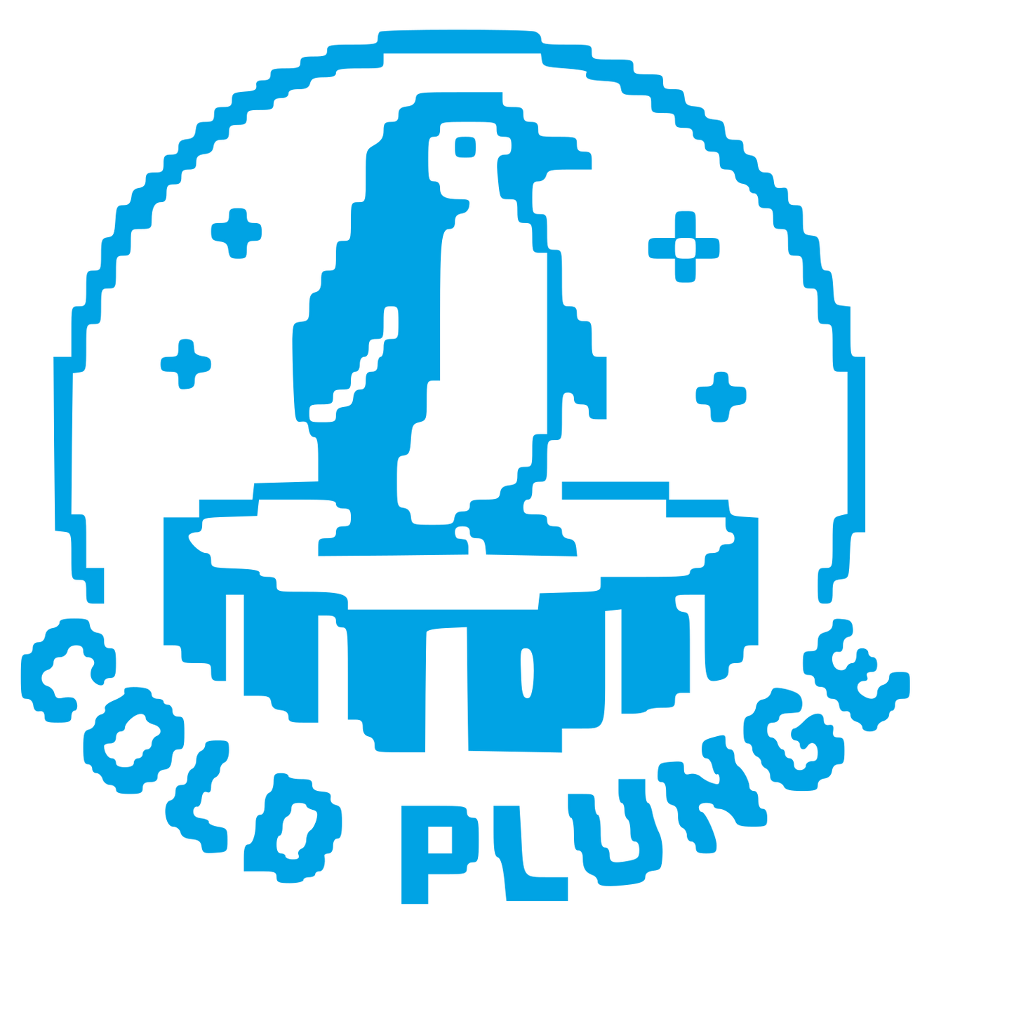 Pixel Penguin Cold Plunge Logo #00a3e4