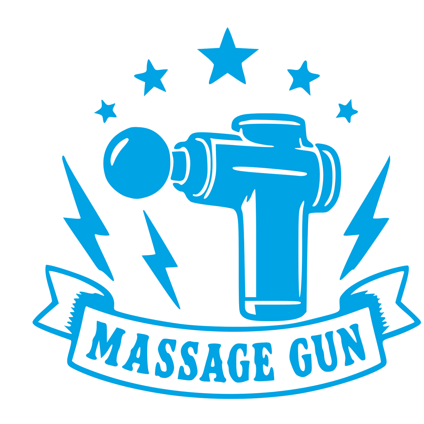 Massage Gun Badge Logo #00a3e4
