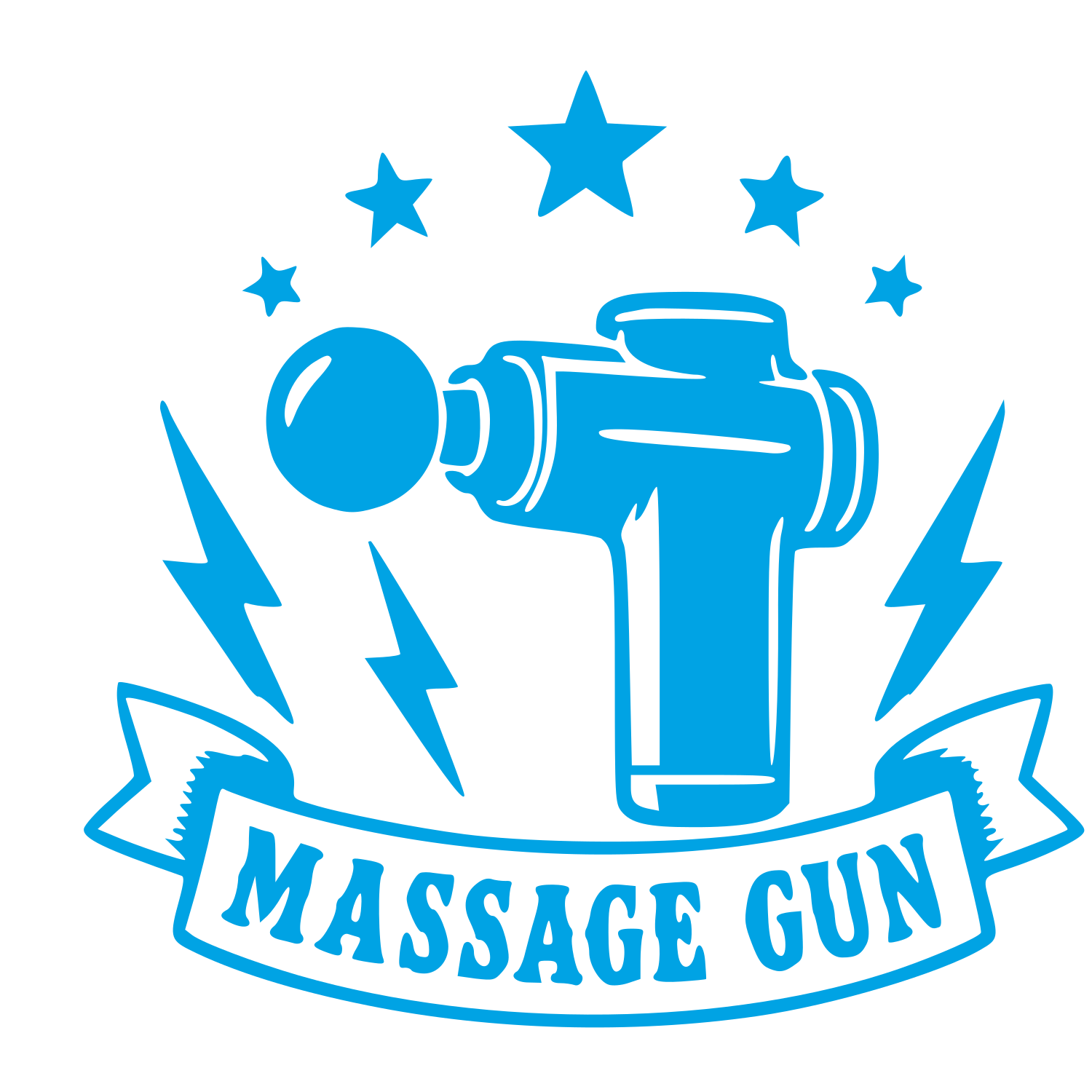 Massage Gun Badge Logo #00a3e4