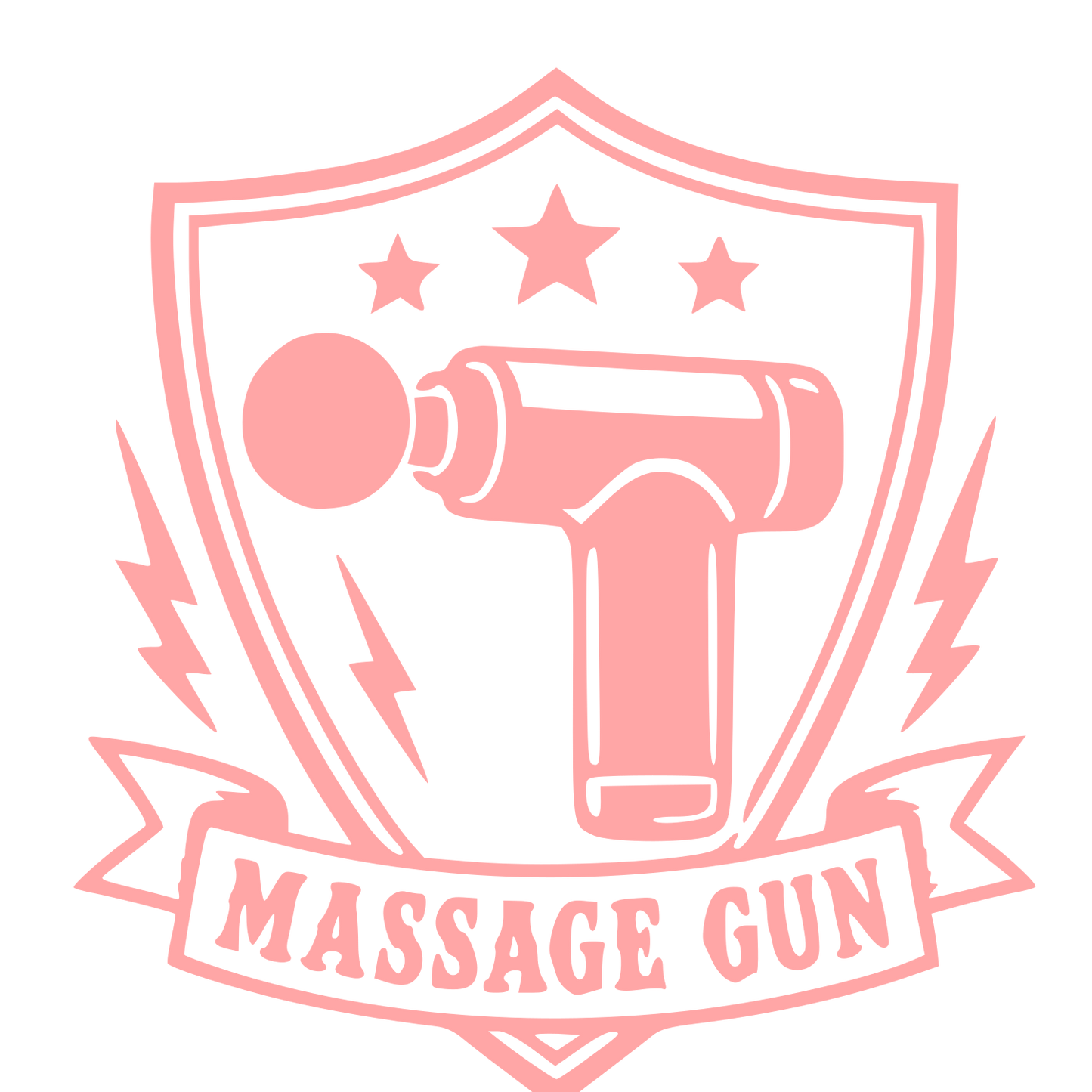 Massage Gun Shield Badge Logo #ffa6a6