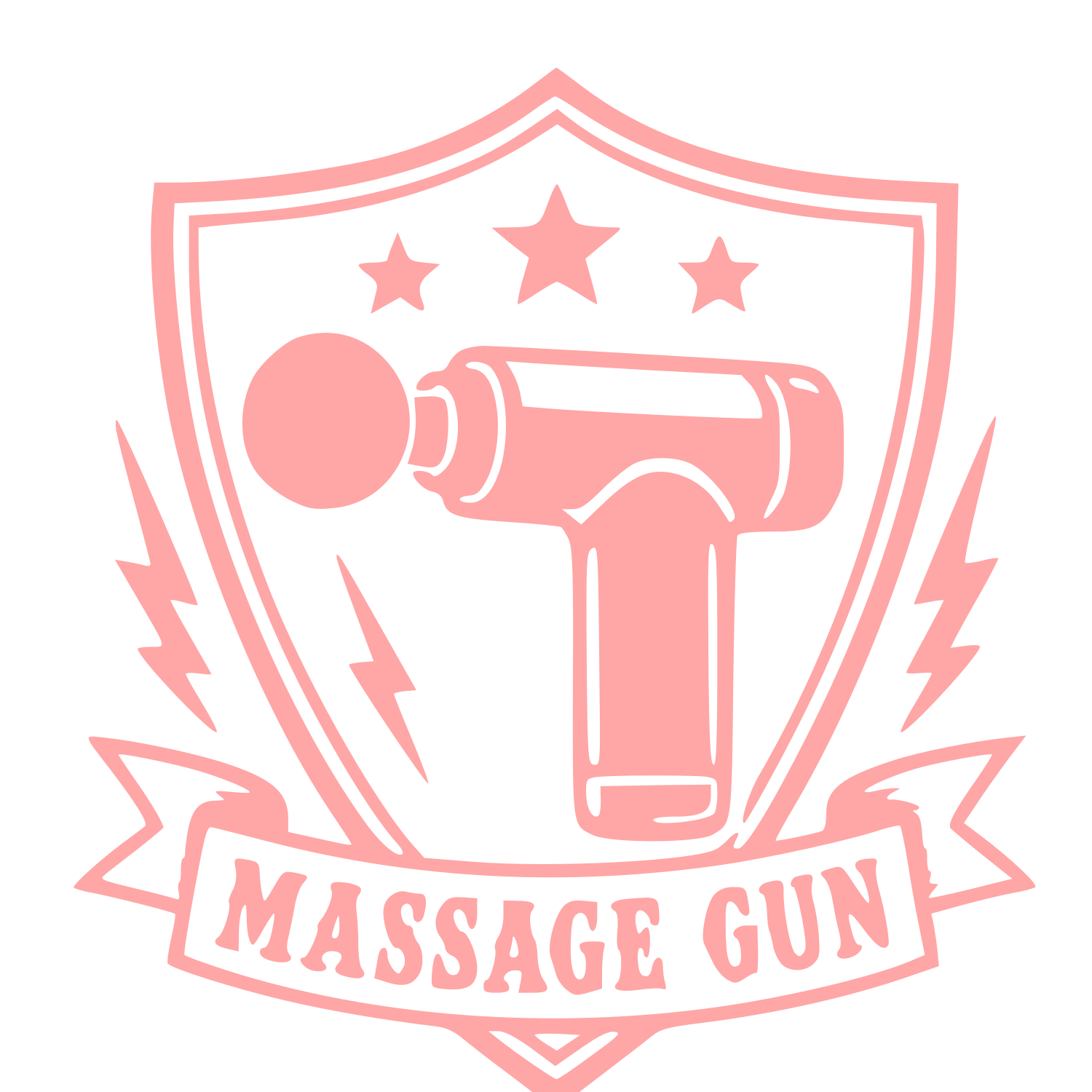 Massage Gun Shield Badge Logo #ffa6a6