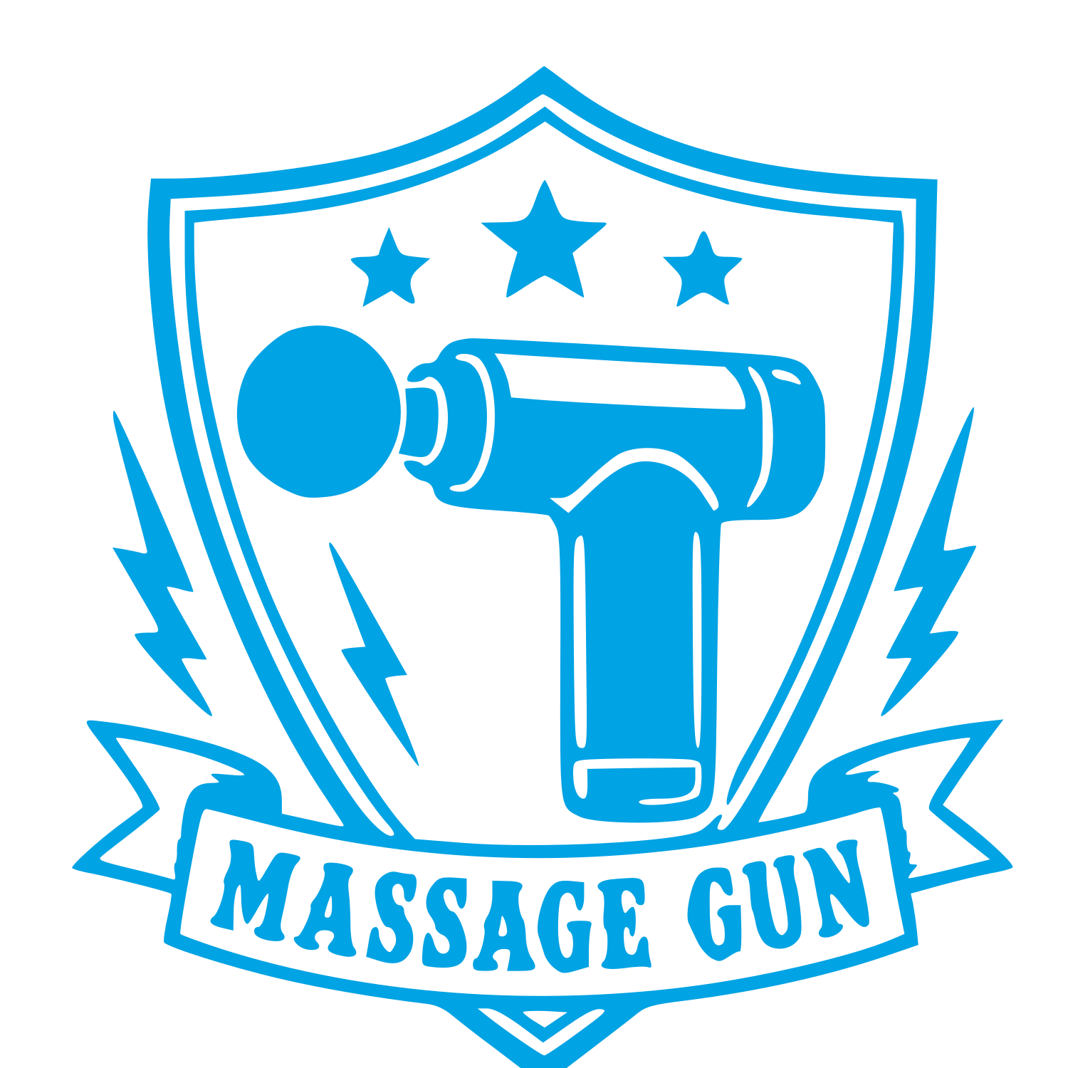 Massage Gun Shield Badge Logo #00a3e4