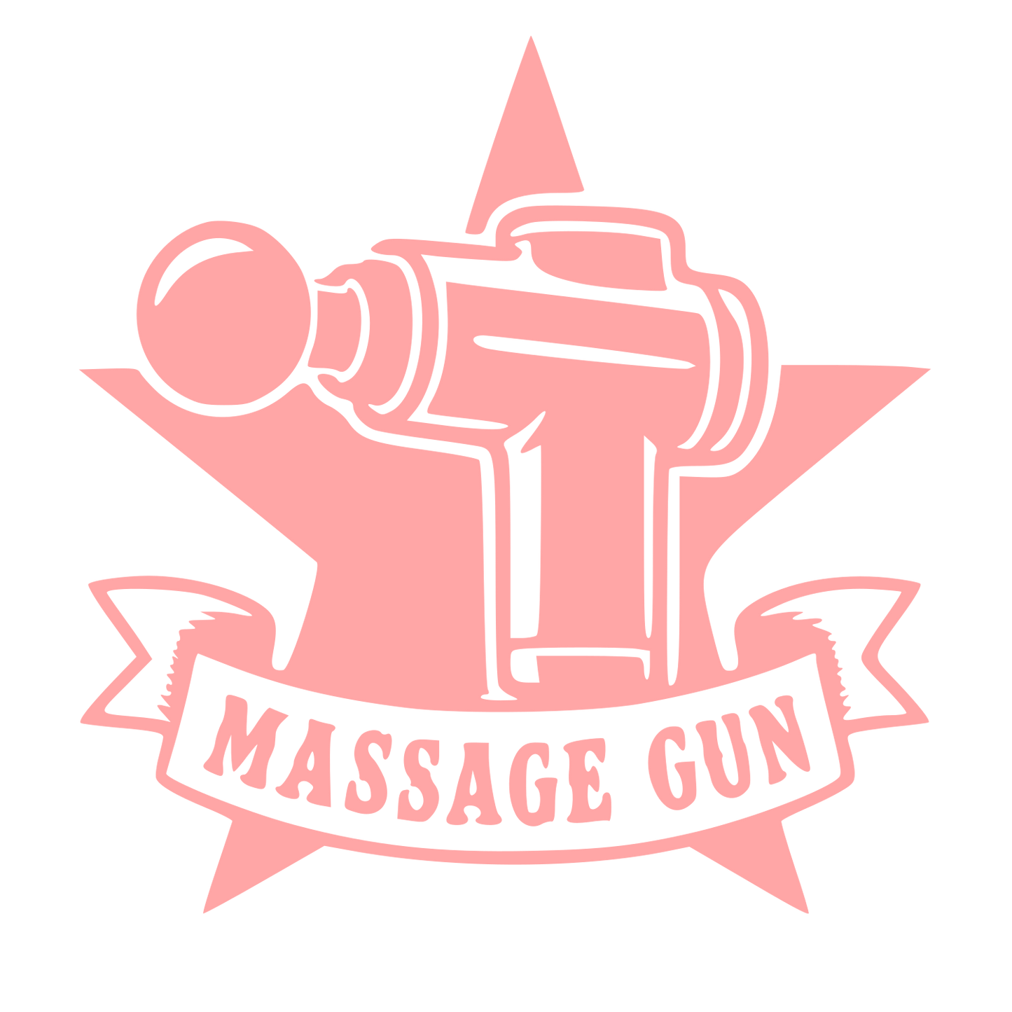 Massage Gun Star Badge Logo #ffa6a6