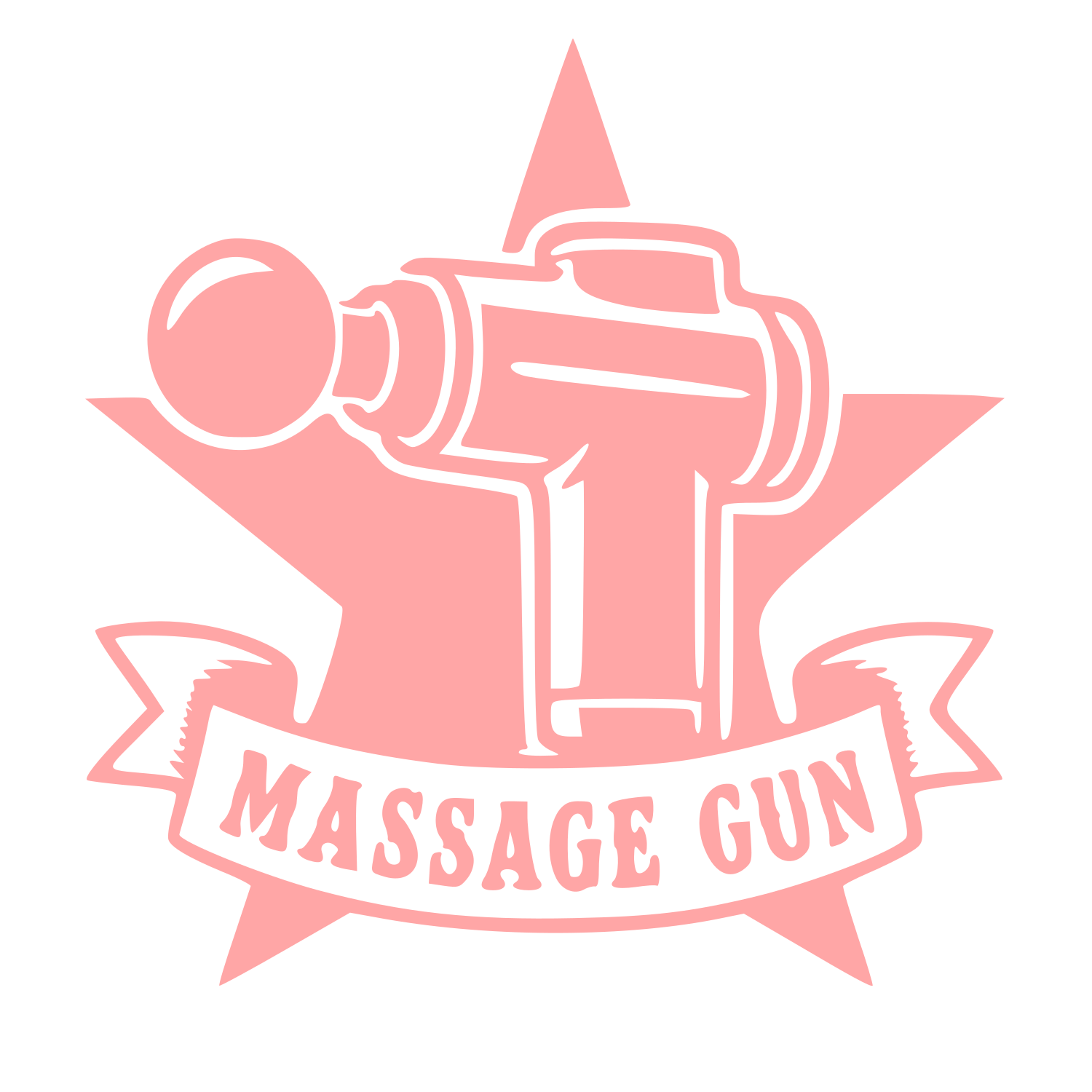 Massage Gun Star Badge Logo #ffa6a6