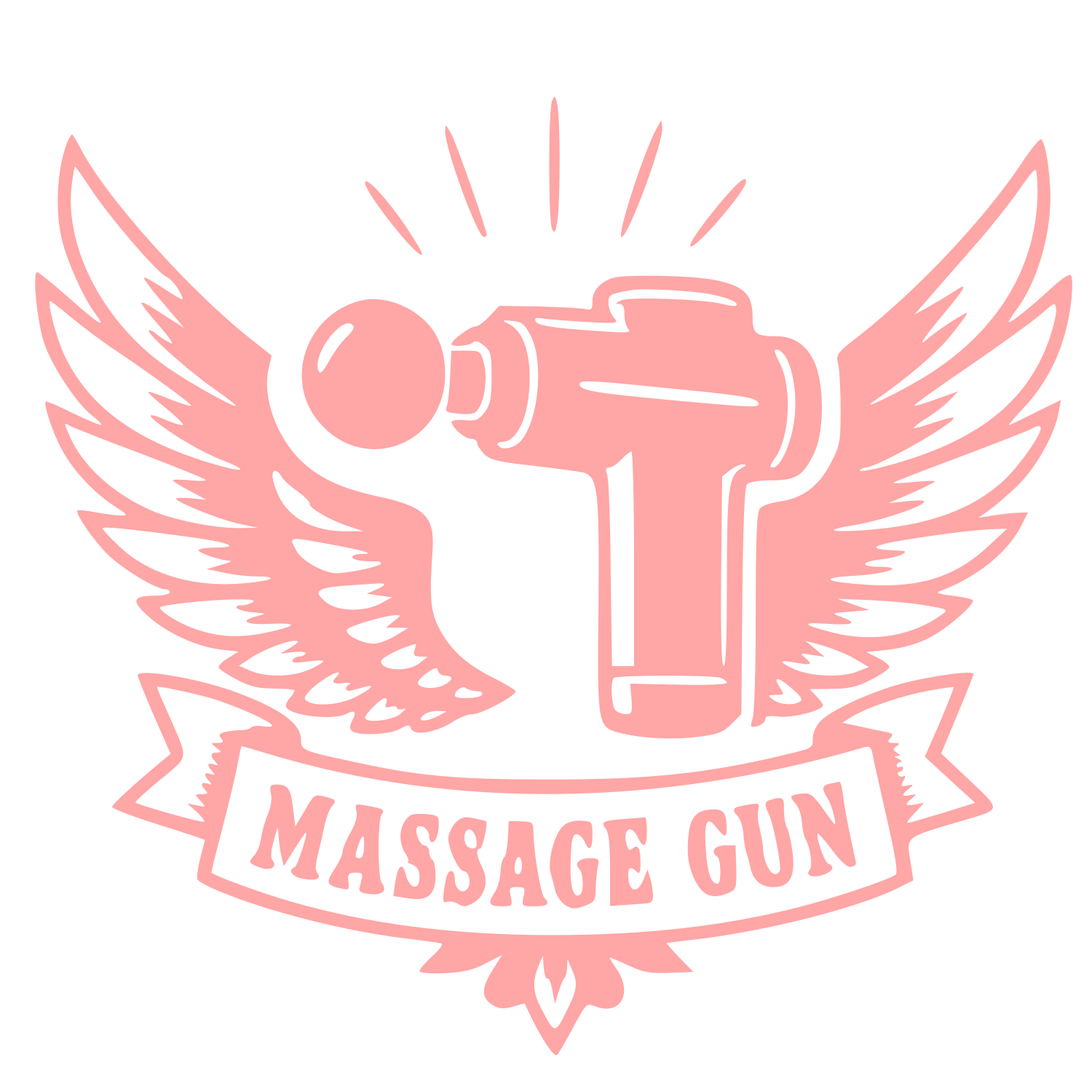 Massage Gun Wings Logo #ffa6a6