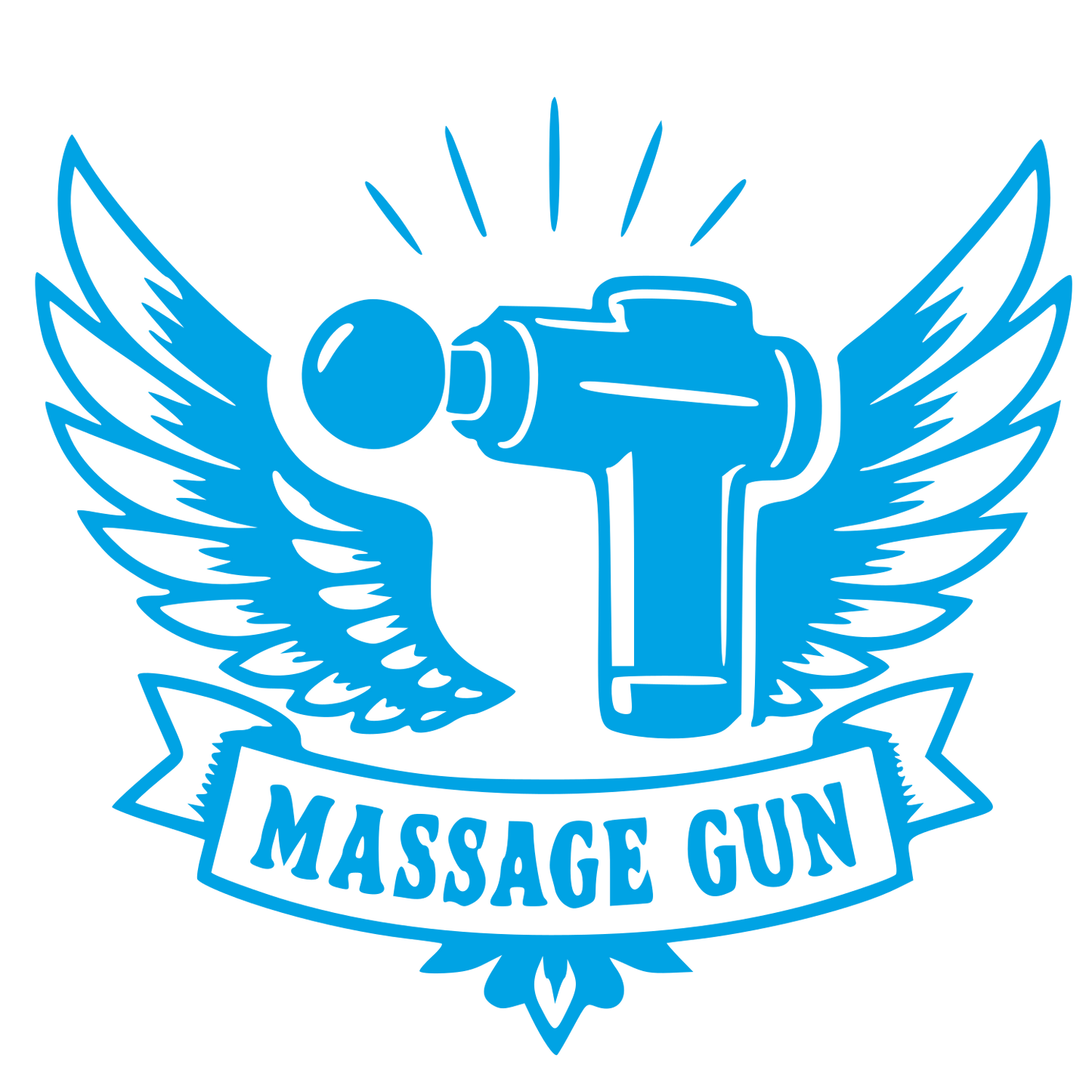Massage Gun Wings Logo #00a3e4