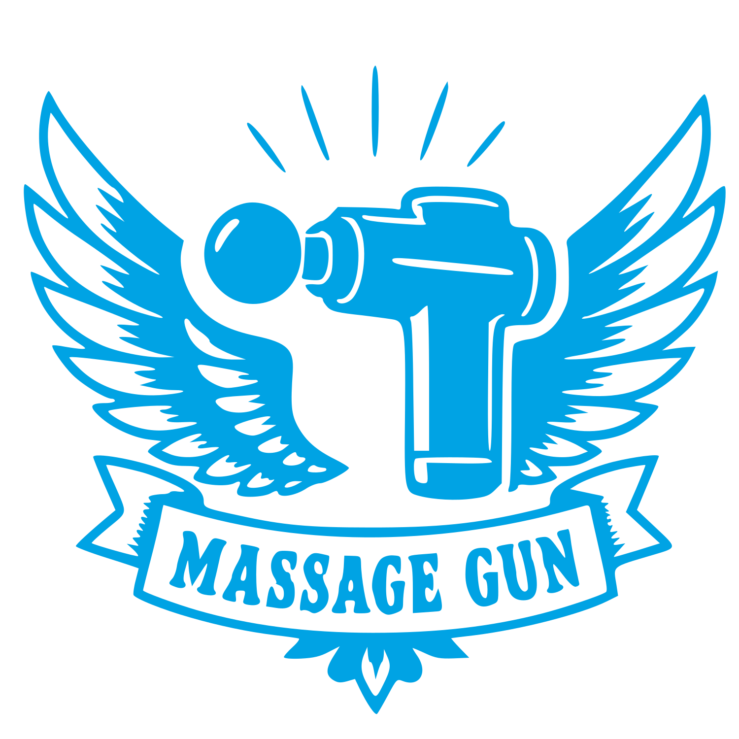 Massage Gun Wings Logo #00a3e4