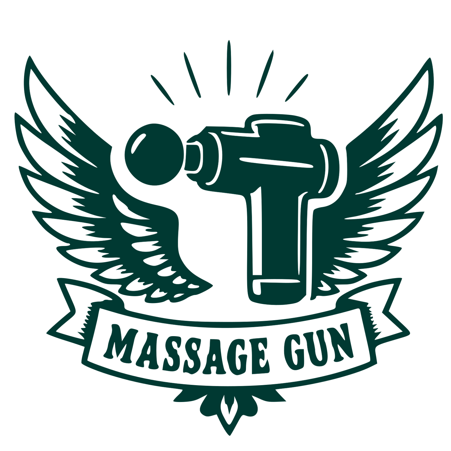Massage Gun Wings Logo #003932