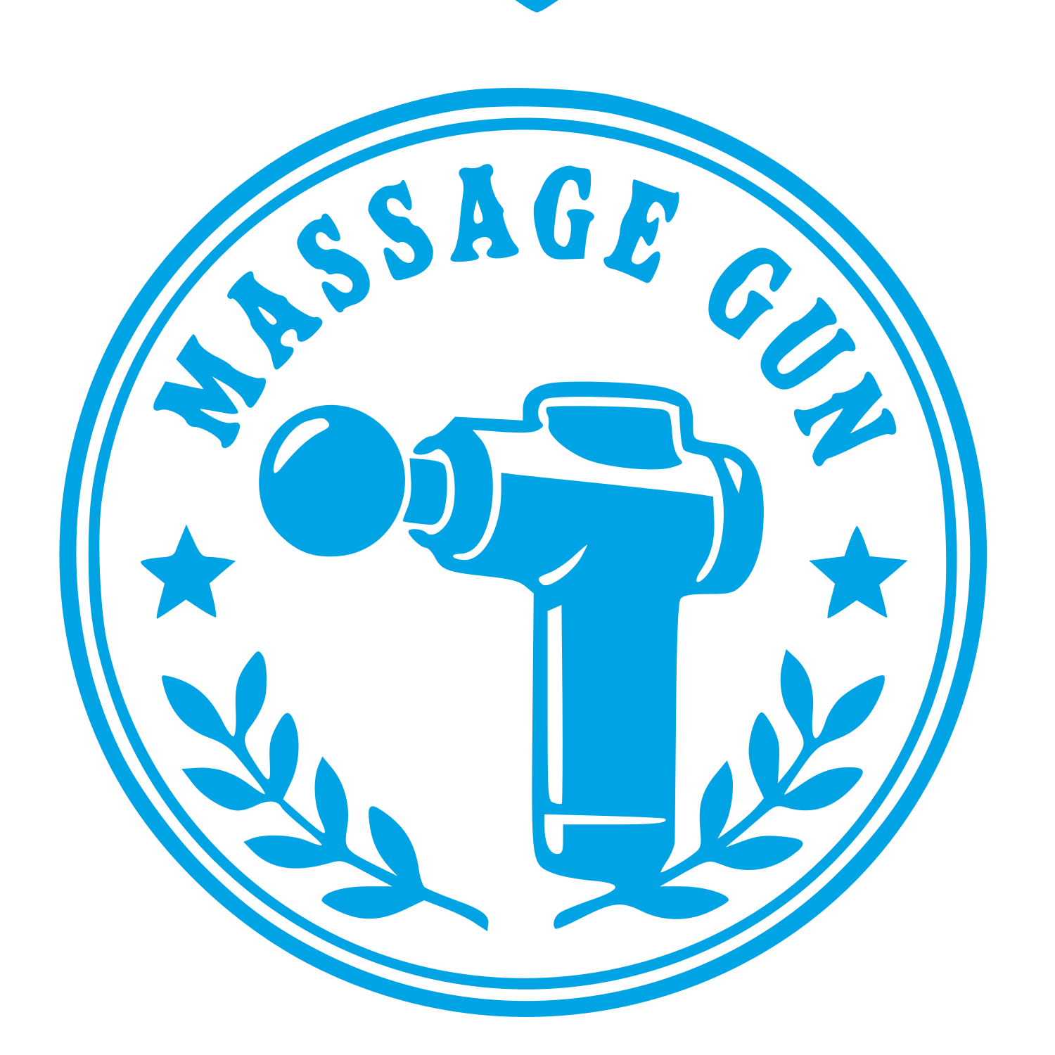 Massage Gun Badge Logo #00a3e4