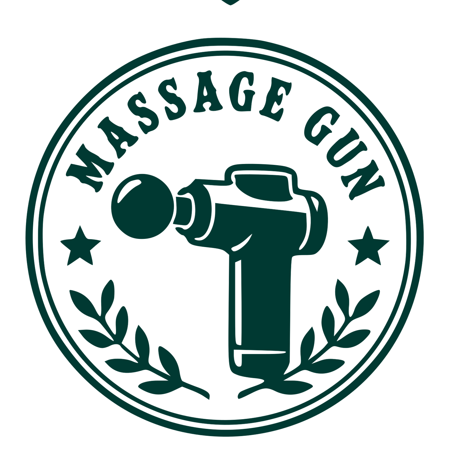 Massage Gun Badge Logo #003932