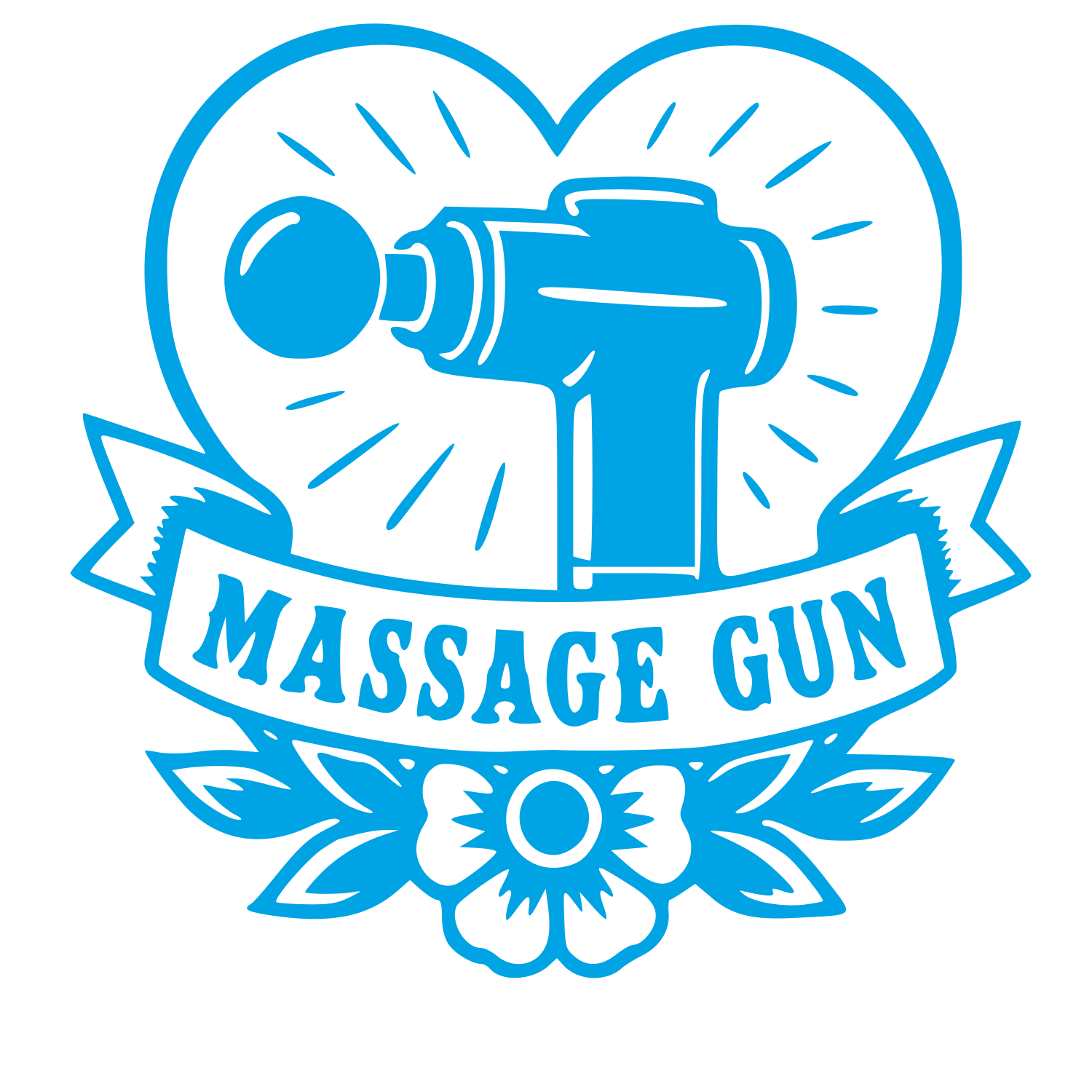Tattoo Flash Massage Gun Logo #00a3e4