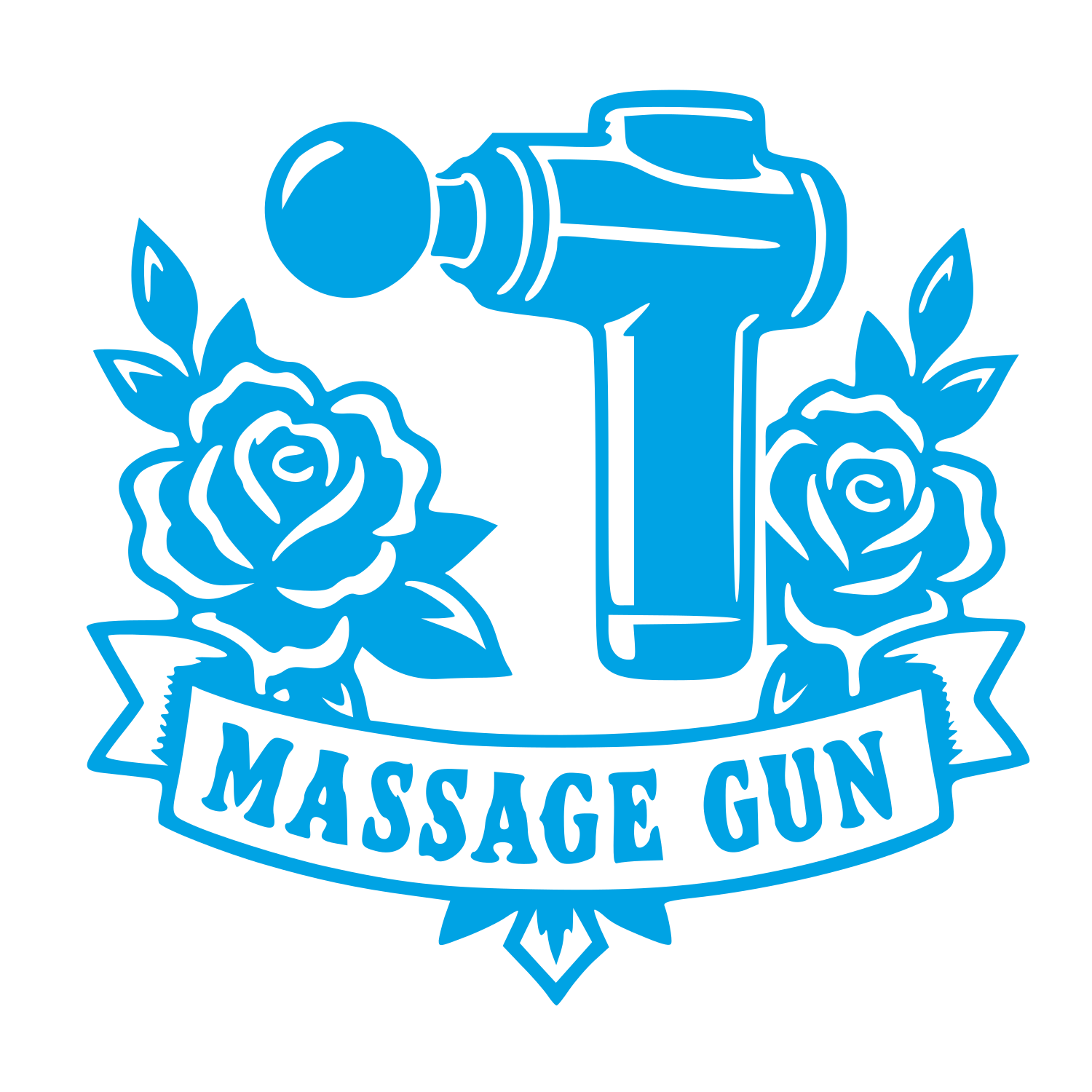 Tattoo Flash Massage Gun Logo #00a3e4