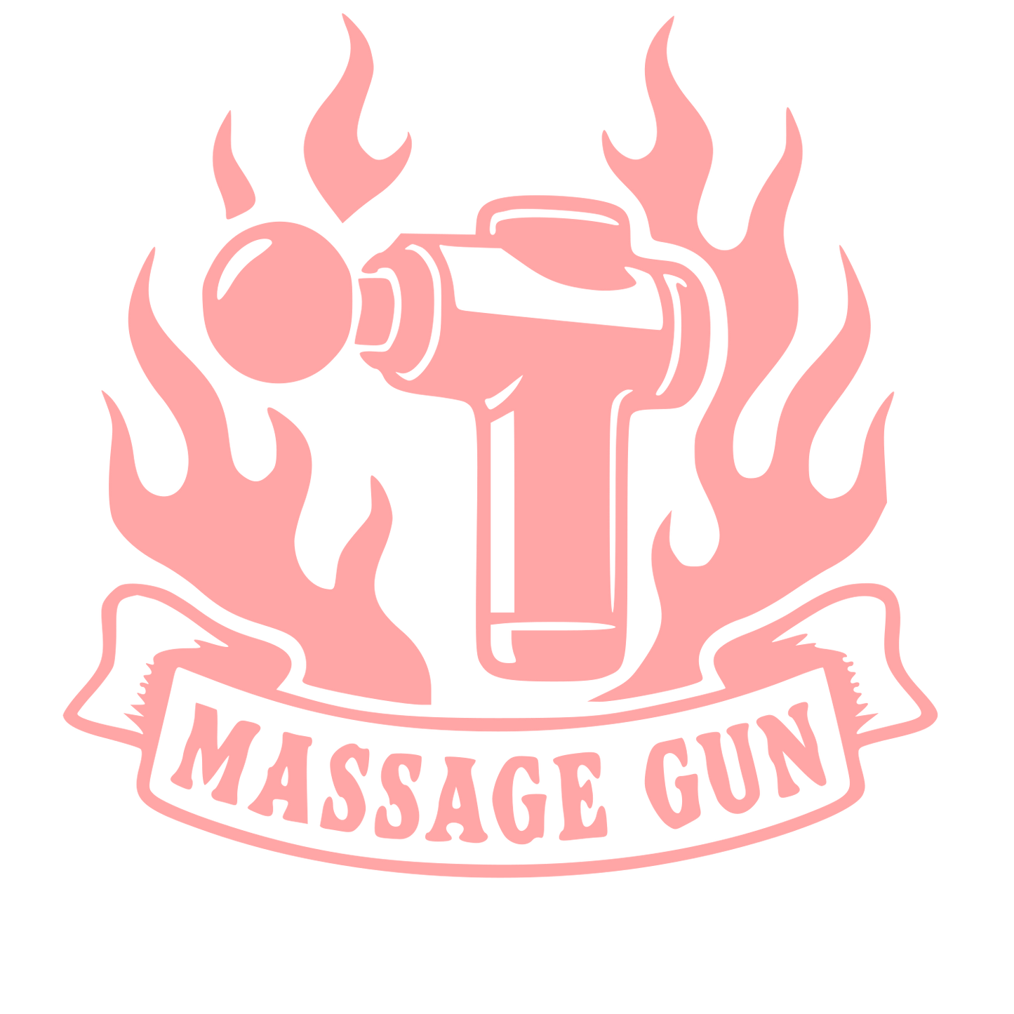 Massage Gun Tattoo Flash Logo #ffa6a6