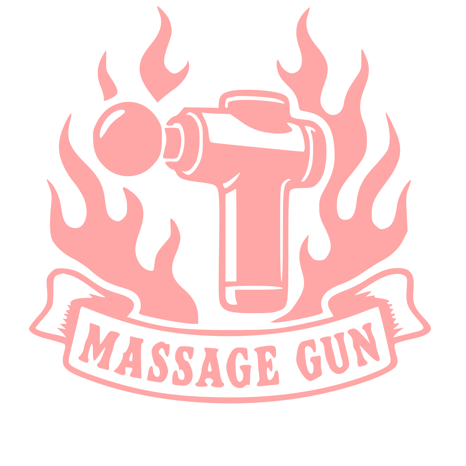 Massage Gun Tattoo Flash Logo #ffa6a6