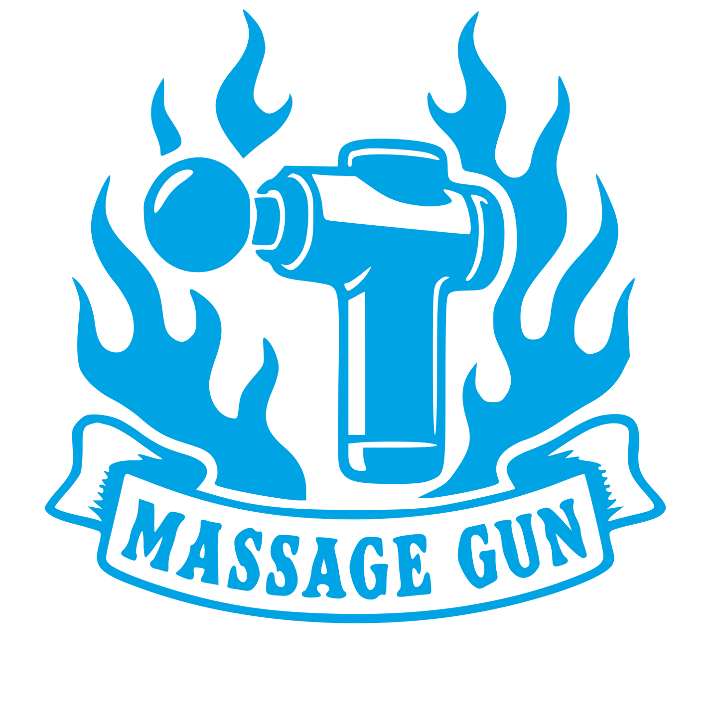 Massage Gun Tattoo Flash Logo #00a3e4