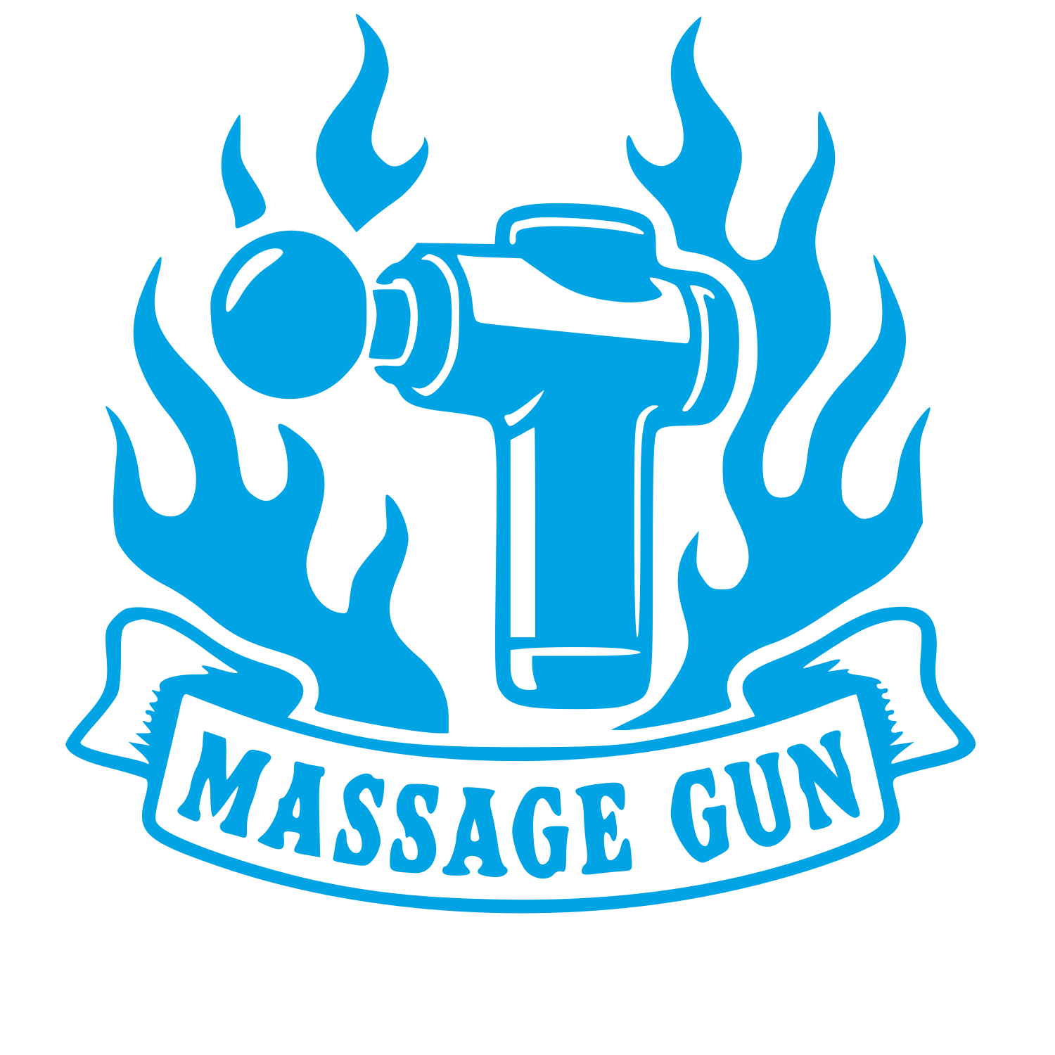 Massage Gun Tattoo Flash Logo #00a3e4