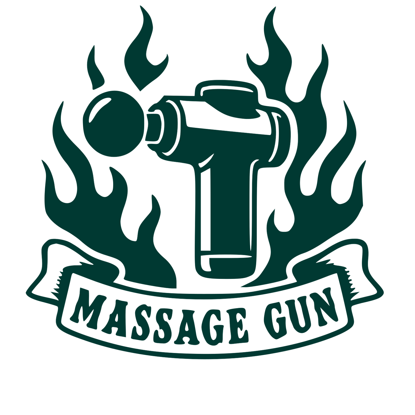 Massage Gun Tattoo Flash Logo #003932