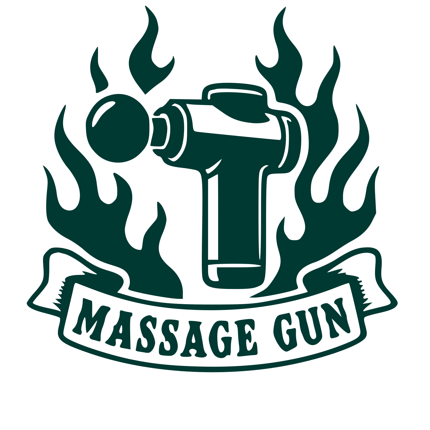 Massage Gun Tattoo Flash Logo #003932