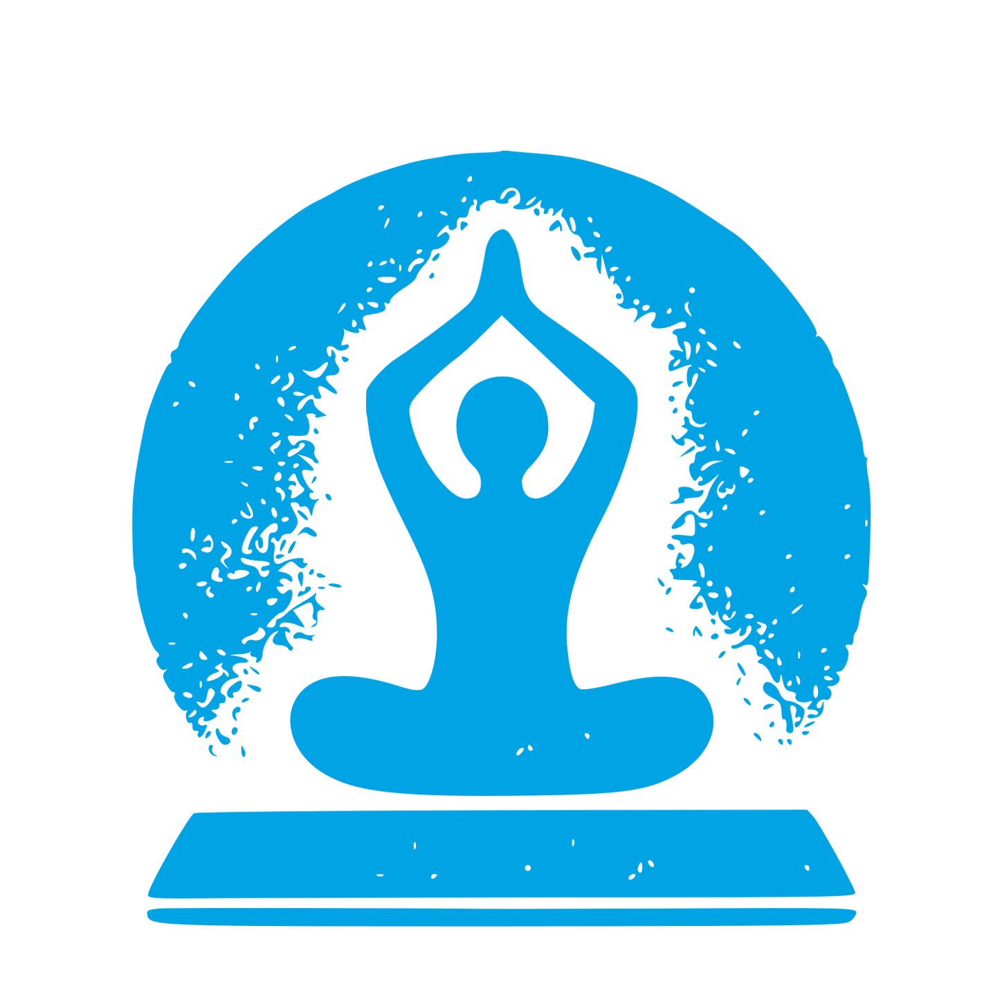 Yoga Pose Circle Logo #00a3e4