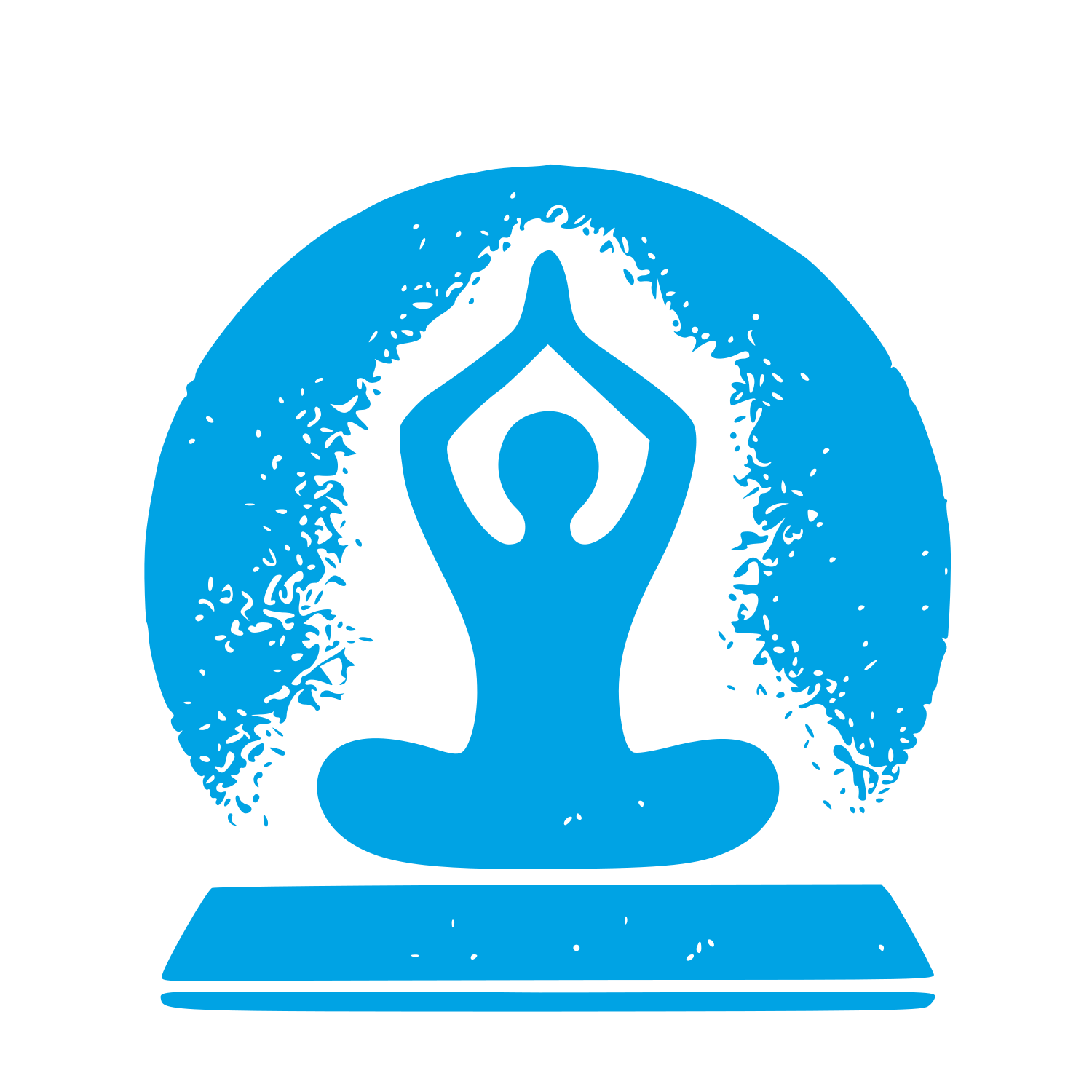 Yoga Pose Circle Logo #00a3e4