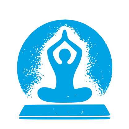 Yoga Pose Circle Logo #00a3e4