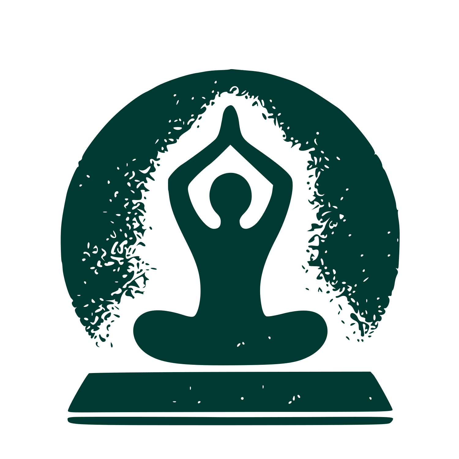Yoga Pose Circle Logo #003932