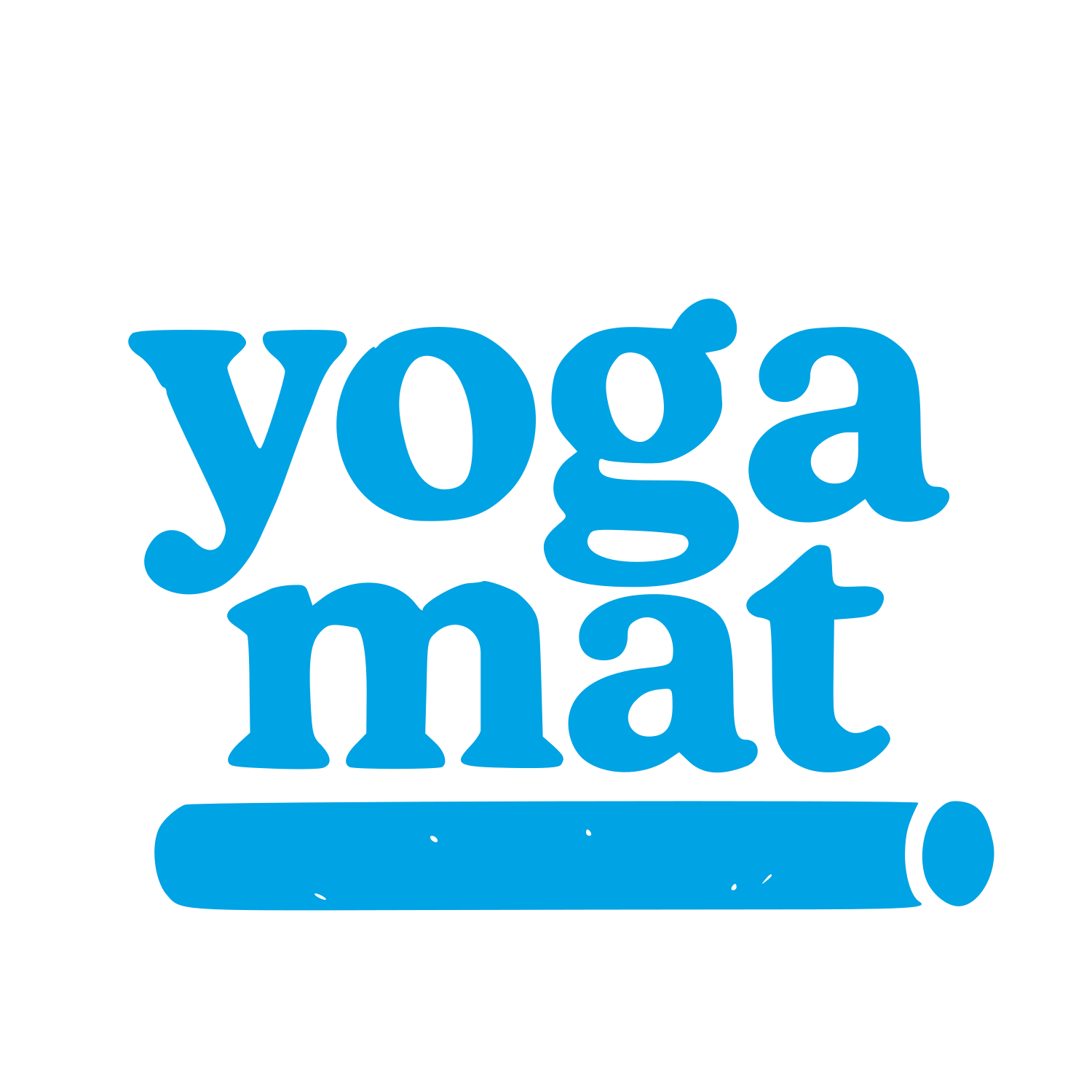 Yoga Mat Wordmark Logo #00a3e4