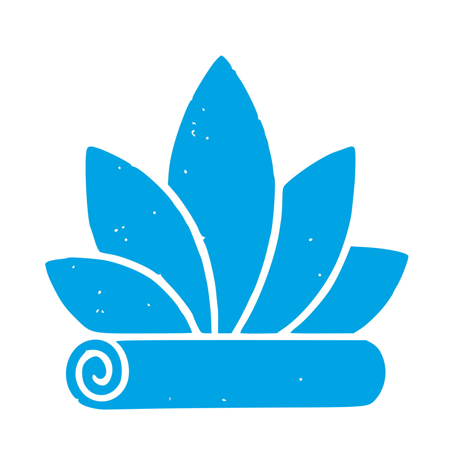Yoga Mat Leaves Logo #00a3e4