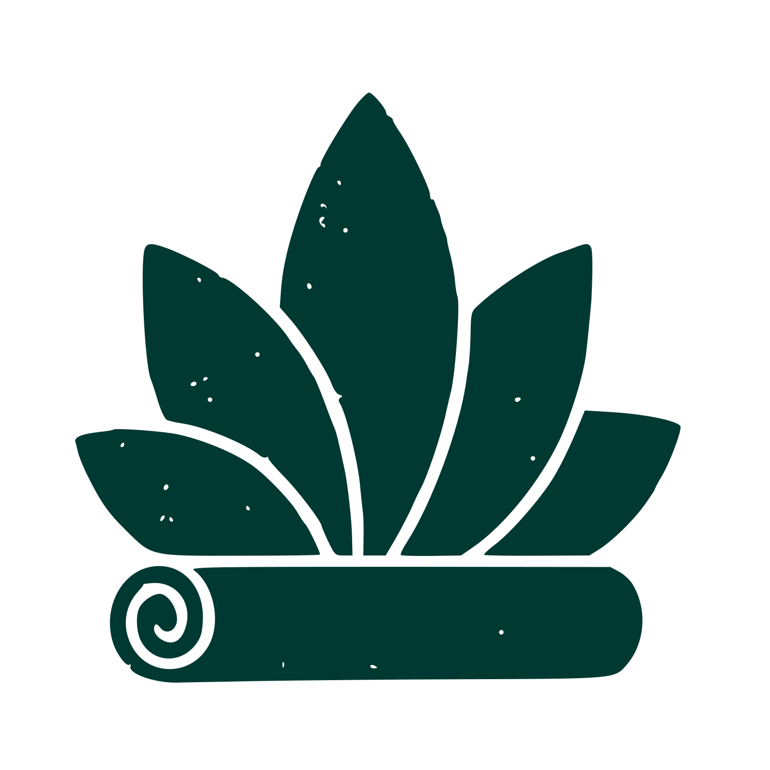 Yoga Mat Leaves Logo #003932