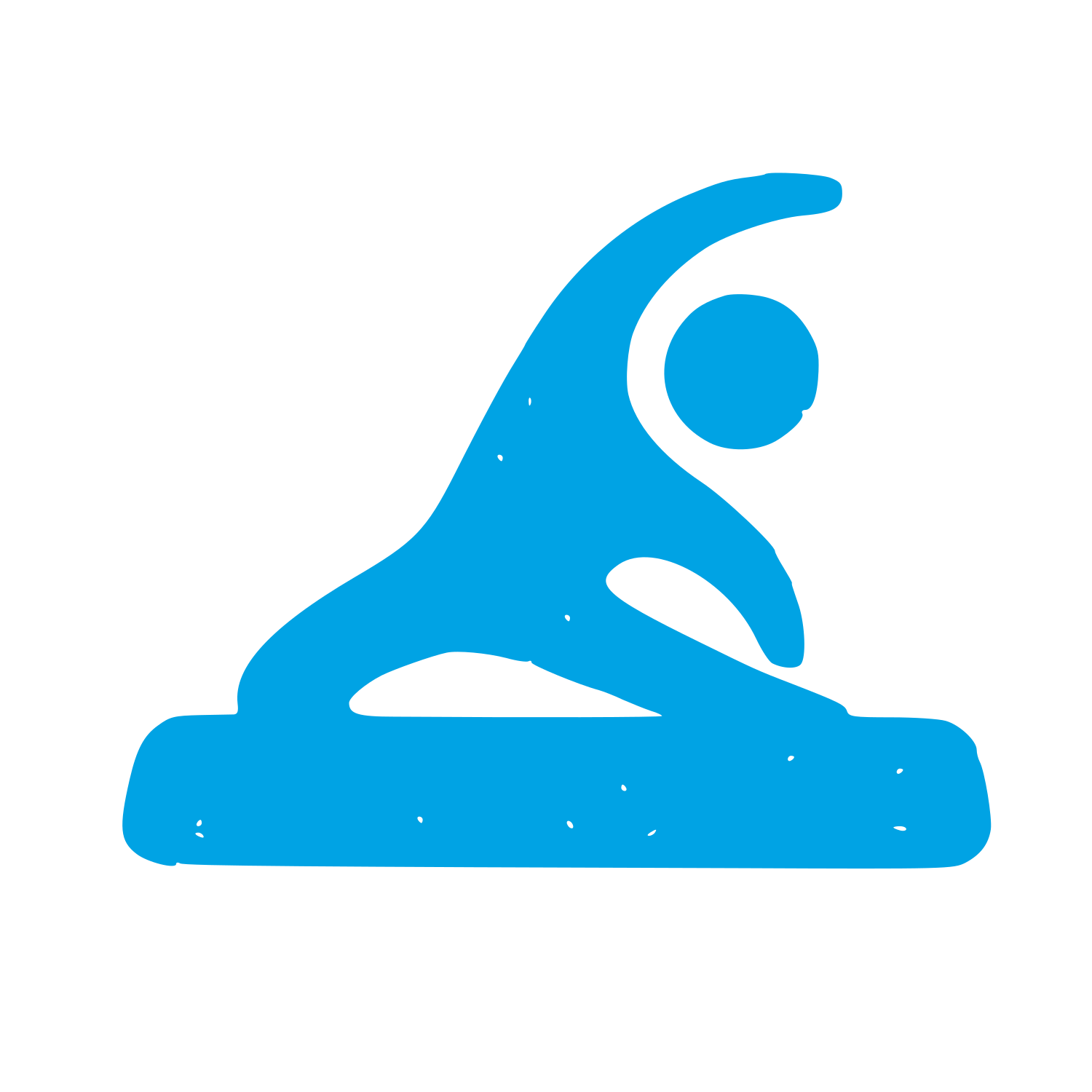 Yoga Stretch Pose Logo #00a3e4