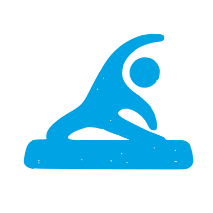 Yoga Stretch Pose Logo #00a3e4