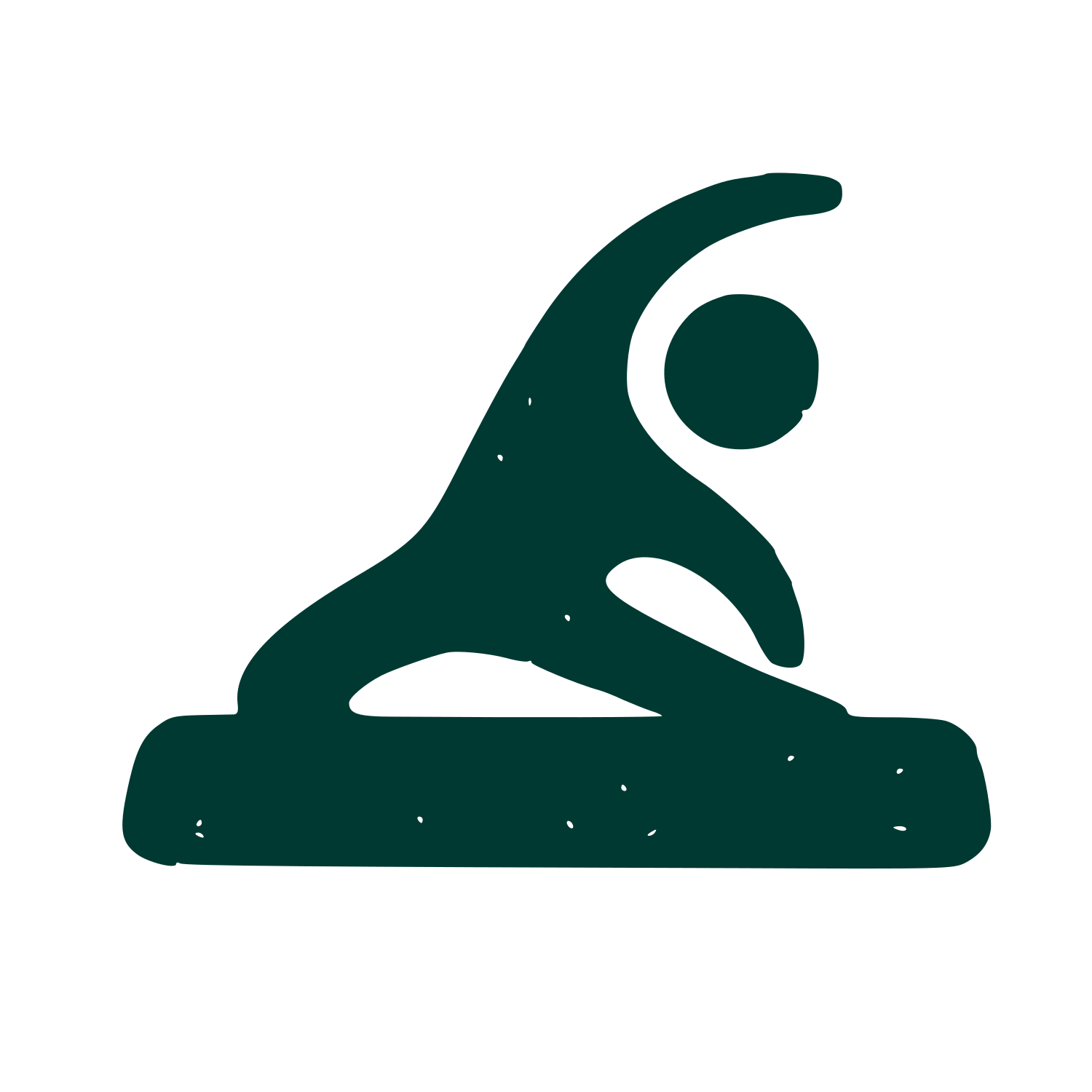 Yoga Stretch Pose Logo #003932