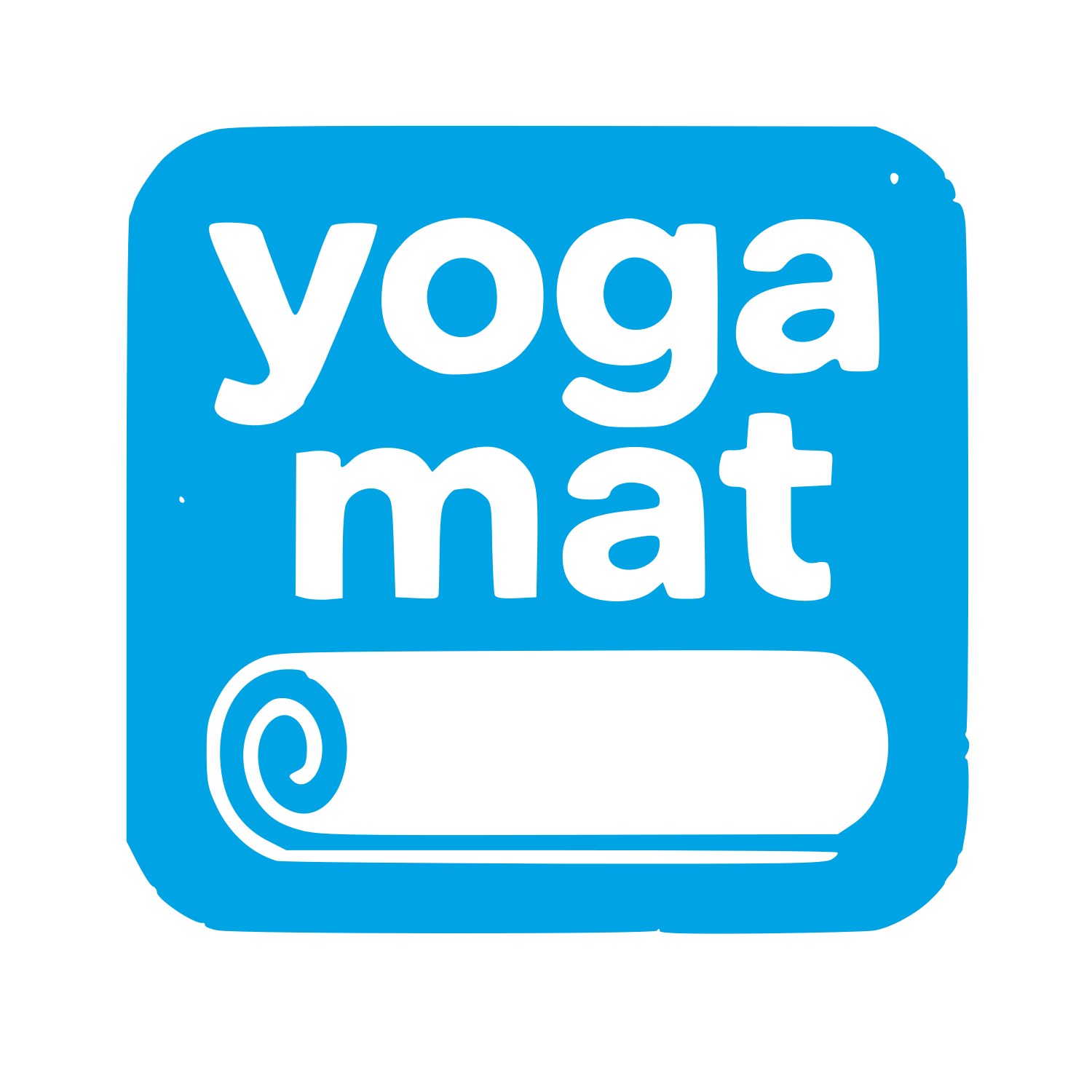 Yoga Mat Rolled Logo #00a3e4