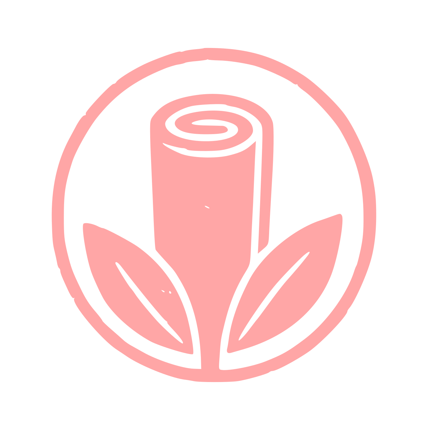 Yoga Mat Leaf Circle Logo #ffa6a6