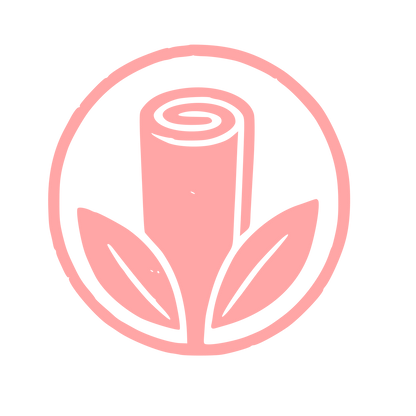 Yoga Mat Leaf Circle Logo #ffa6a6