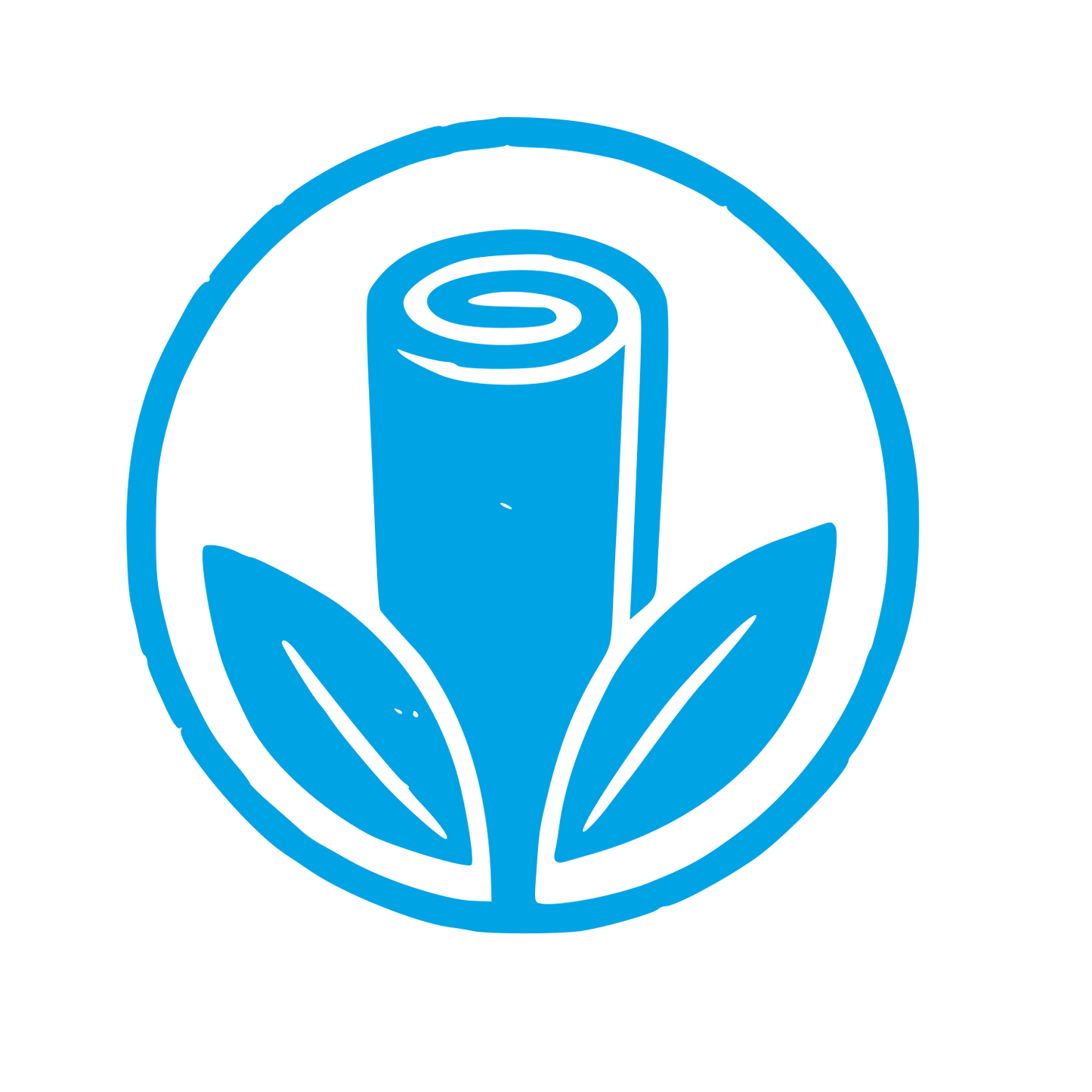 Yoga Mat Leaf Circle Logo #00a3e4