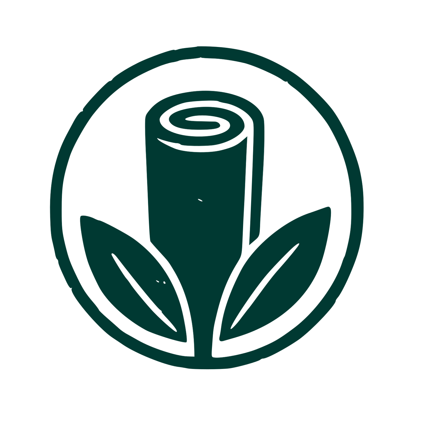 Yoga Mat Leaf Circle Logo #003932