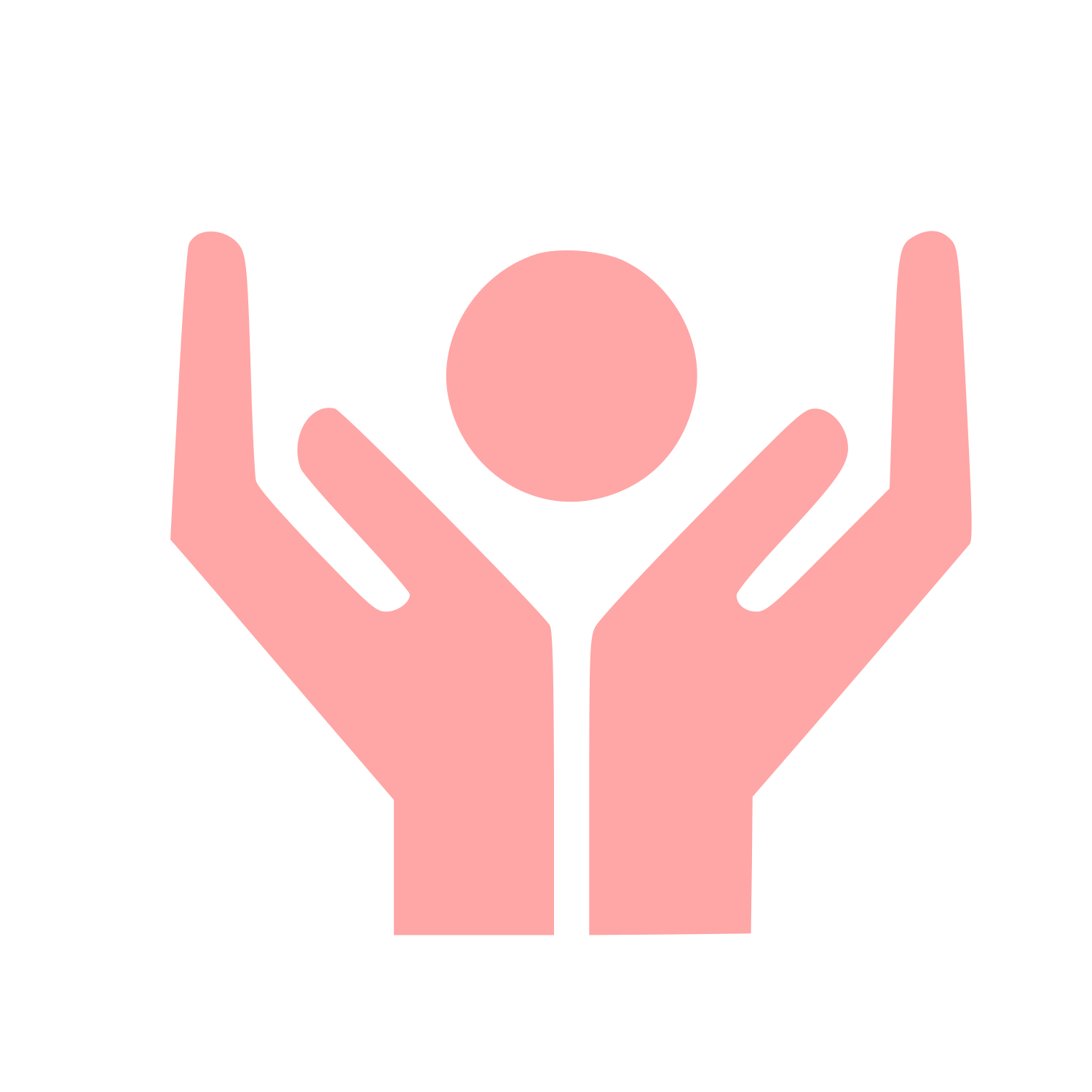 Hands Raised Person Logo #ffa6a6