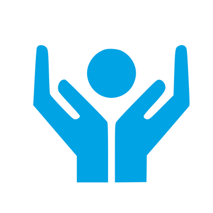Hands Raised Person Logo #00a3e4