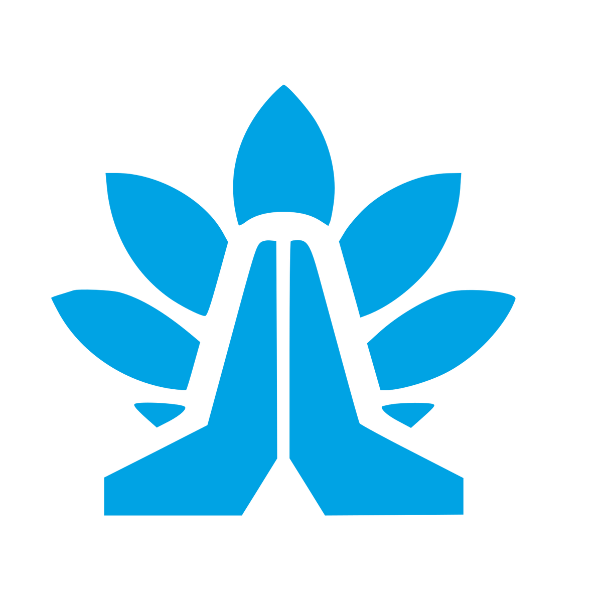 Praying Hands Lotus Logo #00a3e4