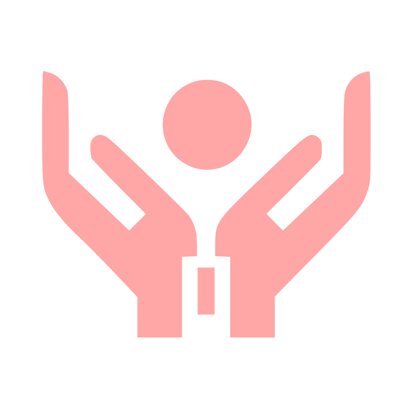 Hands Cradling Person Logo #ffa6a6