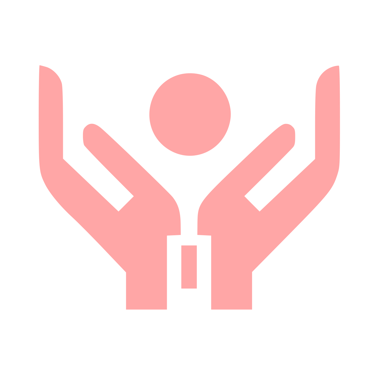 Hands Cradling Person Logo #ffa6a6
