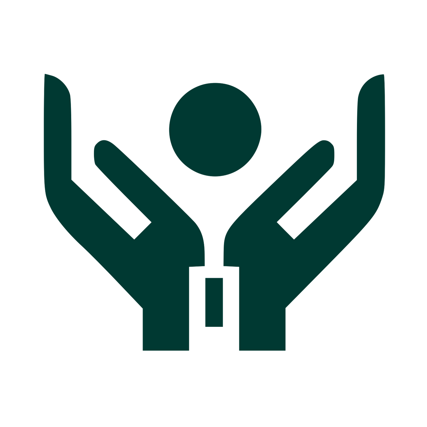 Hands Cradling Person Logo #003932