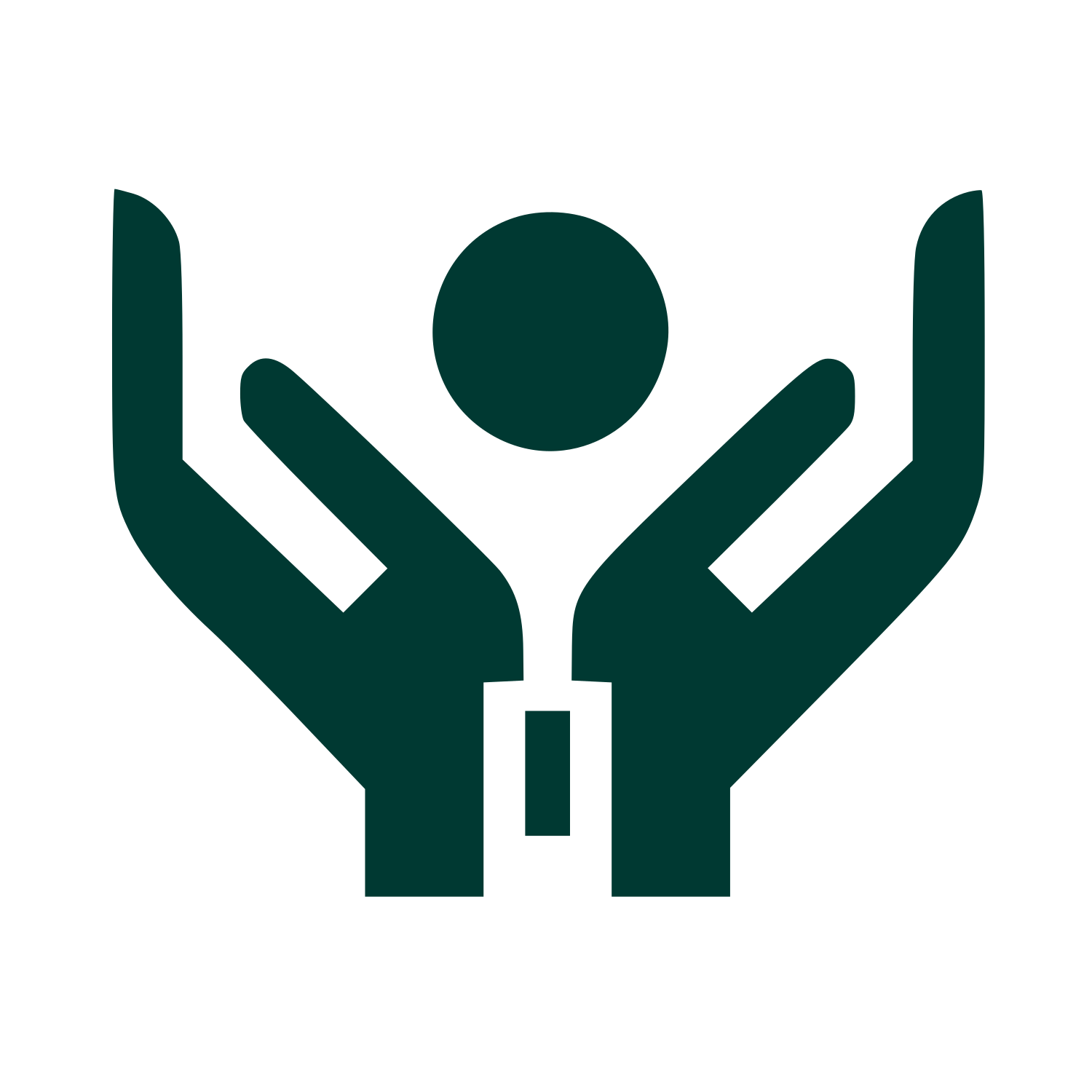 Hands Cradling Person Logo #003932