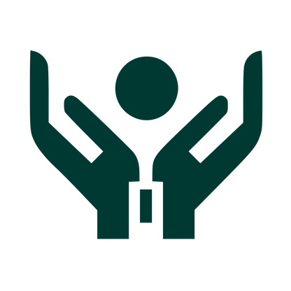 Hands Cradling Person Logo #003932