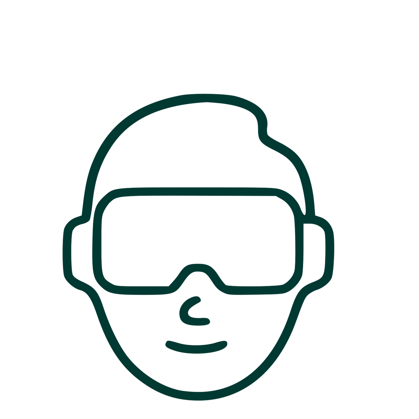 VR Headset Face Logo #003932