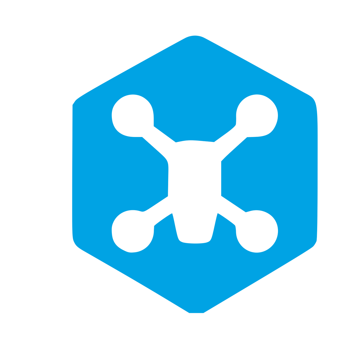 Drone Hexagon Badge Logo #00a3e4