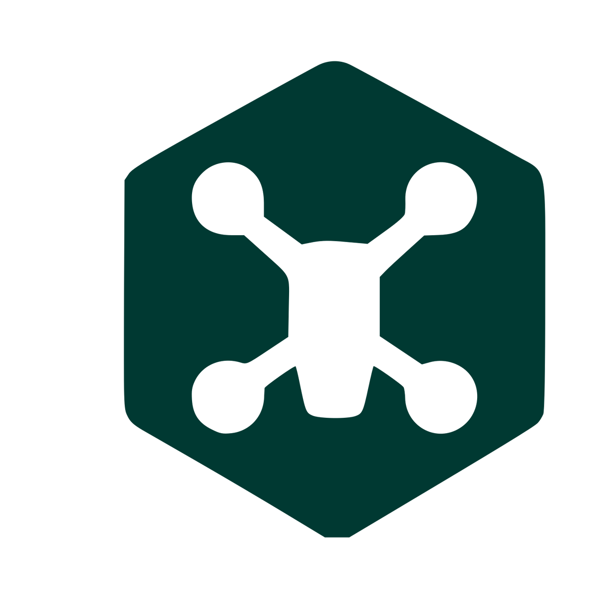 Drone Hexagon Badge Logo #003932