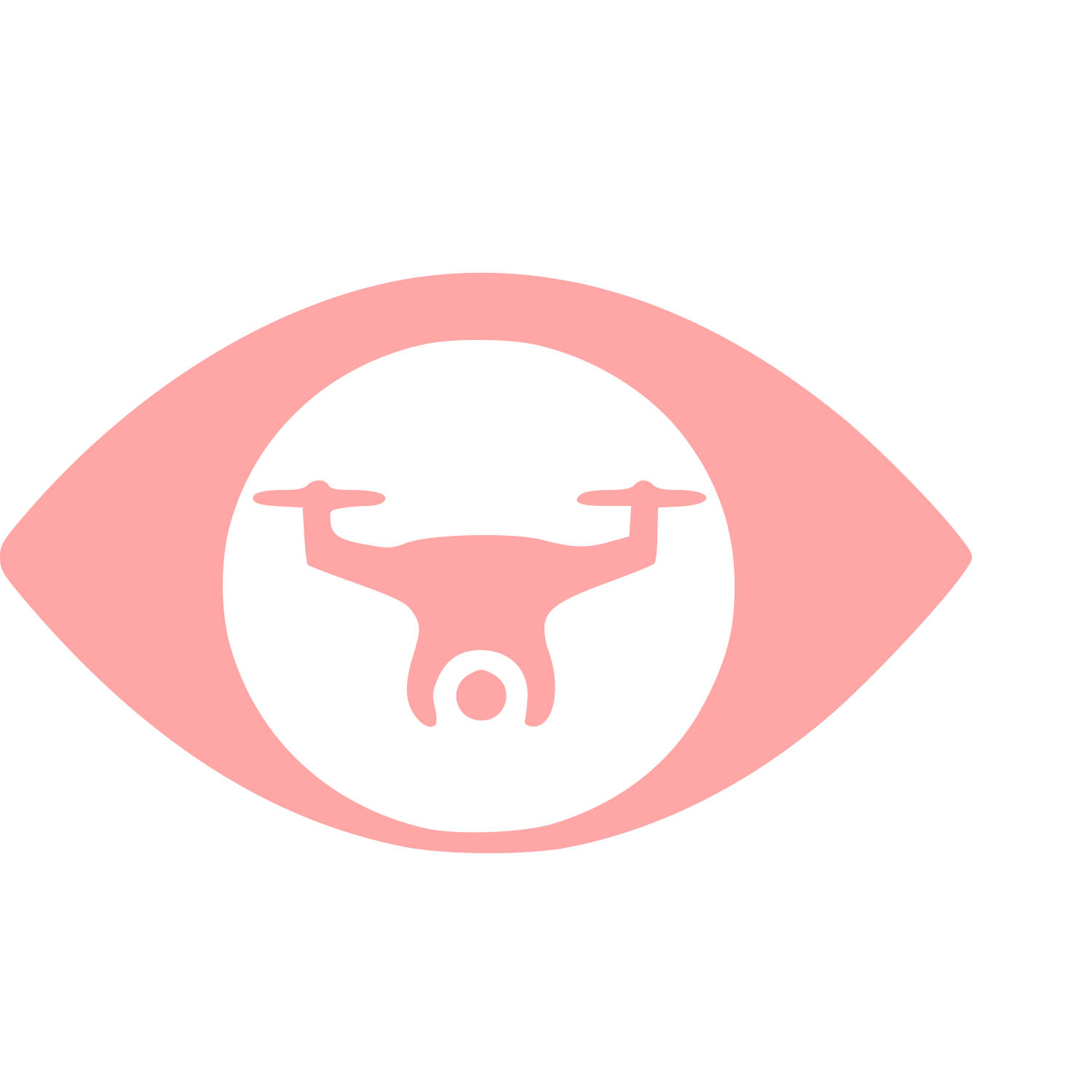 Drone Eye Negative Space Logo #ffa6a6